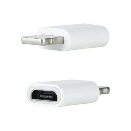 Adaptador Micro USB 2.0 Lightning Nanocable 10.10.4100/ Micro USB Hembra - Lightning Macho/ Blanco-1