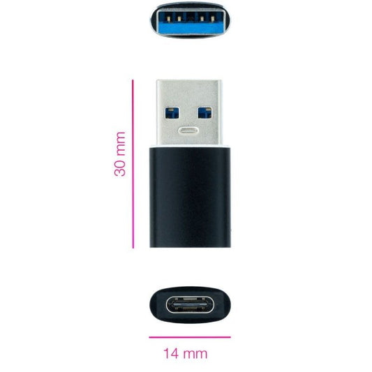 Adaptador USB 3.1 Nanocable 10.02.0012/ USB Macho - USB Tipo-C Hembra-0