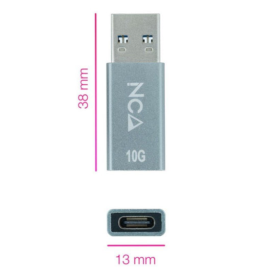 Adaptador USB 3.1 Nanocable 10.02.0013/ USB Macho - USB Tipo-C Hembra-0