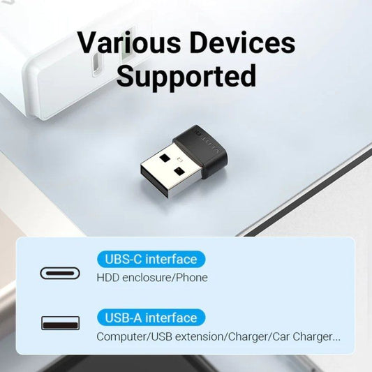 Adaptador USB 2.0 Vention CDWB0/ USB Tipo-C Macho - USB Hembra-0