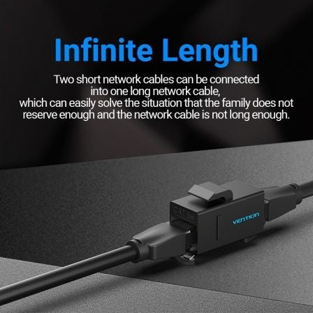 Adaptador Conector RJ45 VDD-B07-B Cat5e UTP/ RJ45 Hembra - RJ45 Hembra/ Negro-1